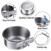 Stainless Steel Parrot Feeder Cup
